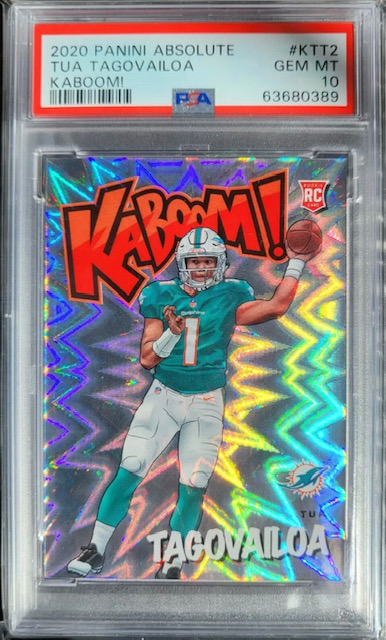 2020 Tua Tagovailoa Kaboom Rookie Card Photo of 2020 Tua Tagovailoa Kaboom Rookie Card