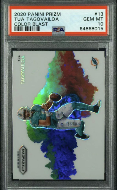 Photo of 2020 Tua Tagovailoa Prizm Color Blast Rookie Card
