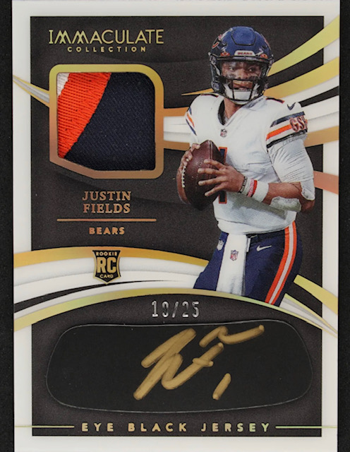 Photo of 2021 Justin Fields Immaculate Eye Black Rookie Card