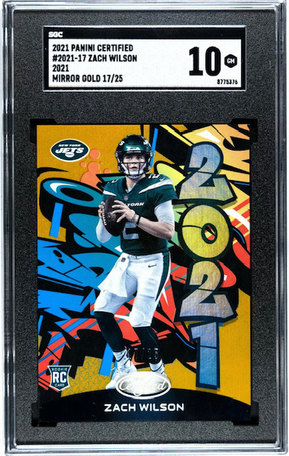 Photo of 2021 Zach Wilson Certified Graffiti Mirror Gold Rookie Card