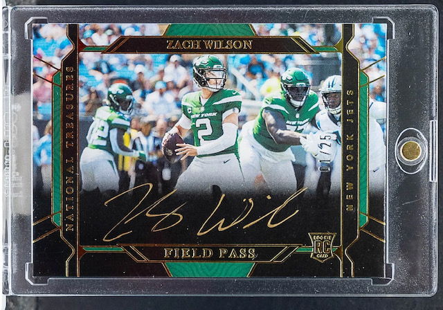 Photo of 2021 Zach Wilson National Treasures Field Pass Rookie Card