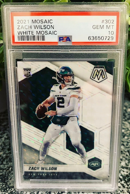 Photo of 2021 Zach Wilson Mosaic White Rookie Card