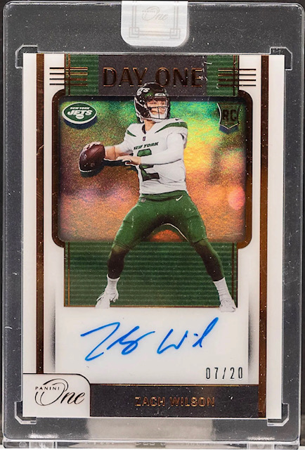 Photo of 2021 Zach Wilson Panini One Day One Rookie Card