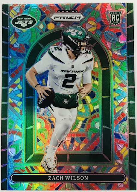 Photo of 2021 Zach Wilson Prizm Stained Glass Rookie Card