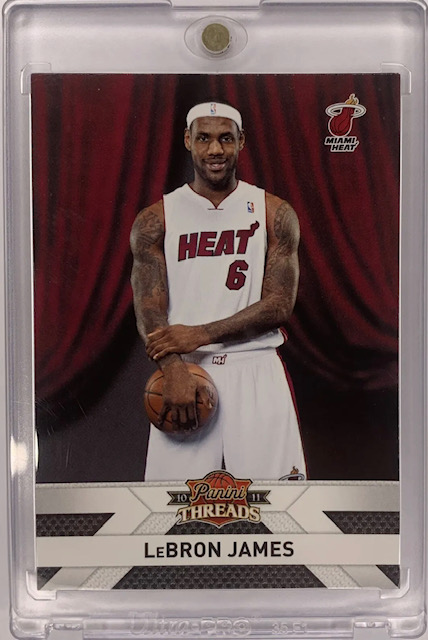Photo of a 2010-11 Lebron James Panini Threads Century Proof Platinum Card