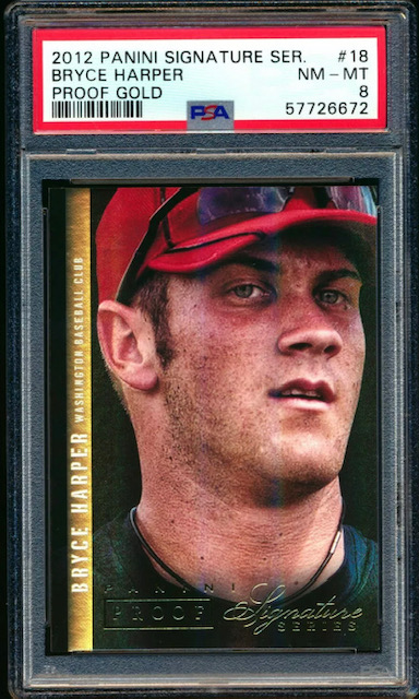 Photo of a 2012 Bryce Harper Panini Signature Series Rookie Card
