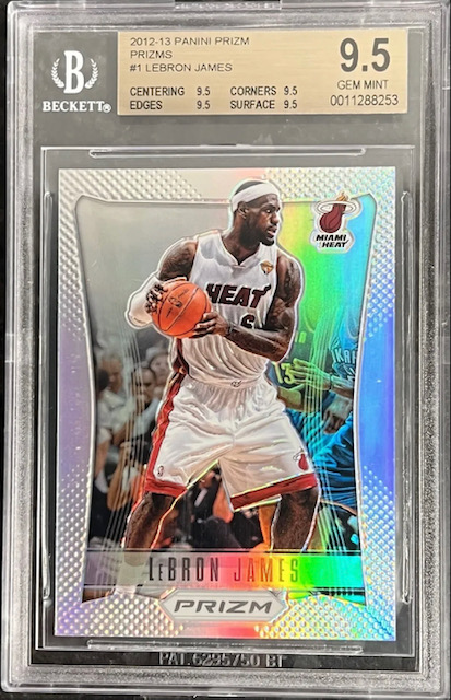 Photo of a 2012-13 Lebron James Panini Prizm Silver Card