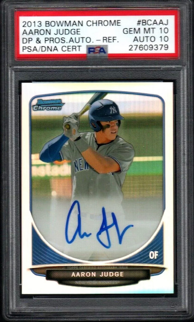 Photo of a 2013 Aaron Judge Bowman Chrome Draft Picks & Prospects Auto Rookie Card