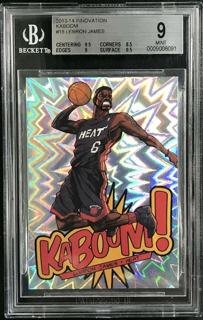 Photo of a 2013-14 Lebron James Panini Innovation Kaboom Card