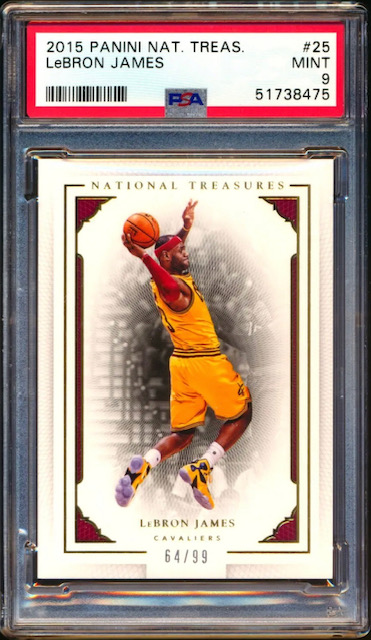 Photo of a 2015 Lebron James National Treasures Card