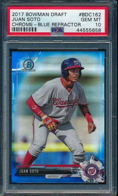 Photo of a 2017 Juan Soto Bowman Chrome Draft Rookie Card