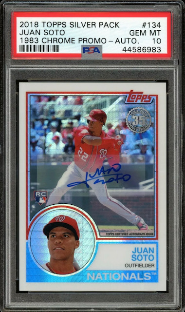 Photo of a 2018 Juan Soto Topps Silver Pack Rookie Card