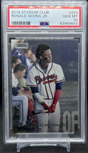 Photo of a 2018 Ronald Acuna Stadium Club Variation Rookie Card