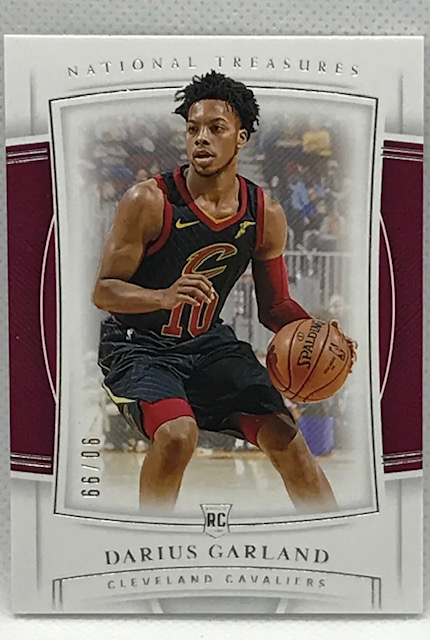 2019-20 Darius Garland National Treasures Rookie Card Photo of a 2019-20 Darius Garland National Treasures Rookie Card