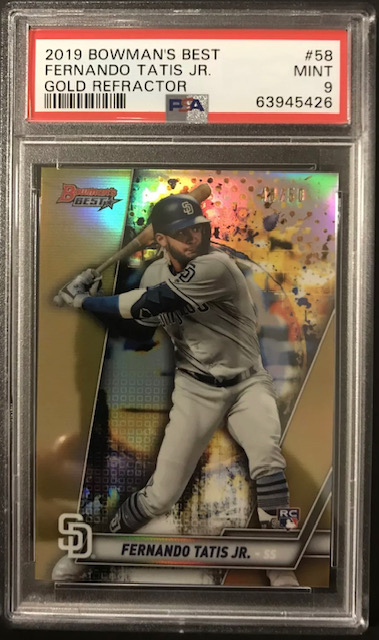 Photo of a 2019 Fernando Tatis Jr Bowman's Best Gold Rookie Card