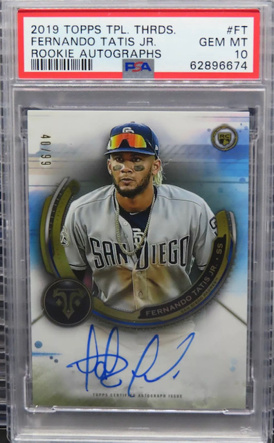 Photo of a 2019 Fernando Tatis jr Topps Triple Threads Rookie Card