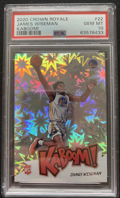 Photo of a 2020-21 James Wiseman Crown Royale Kaboom Rookie Card
