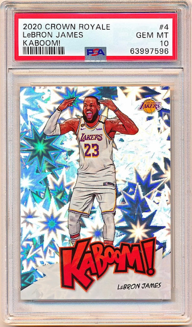Photo of a 2020 Lebron James Kaboom Card