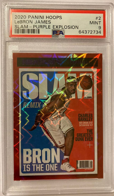 Photo of a 2020 Lebron James NBA Hoops Slam Card