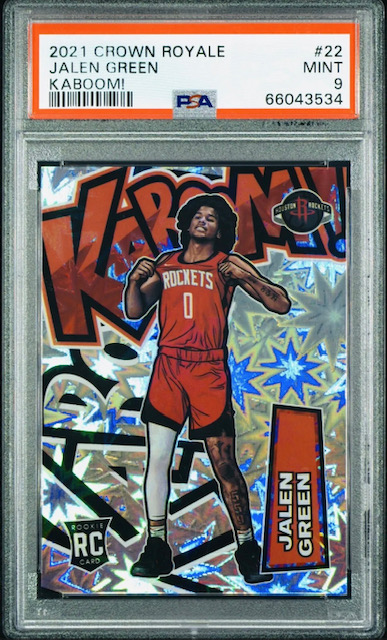2021-22 Jalen Green Kaboom Rookie Card Photo of a 2021-22 Jalen Green Kaboom Rookie Card