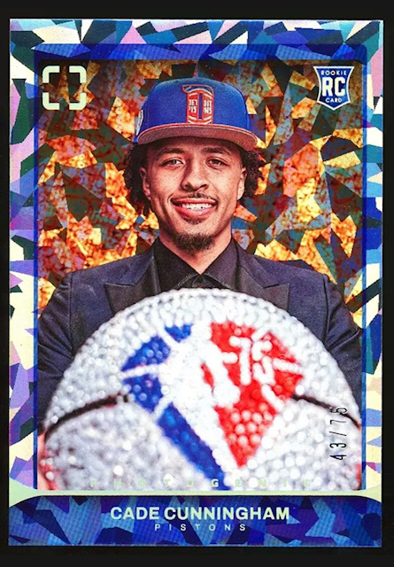 Photo of a 2021 Cade Cunningham Photogenic Diamond Anniversary Rookie Card