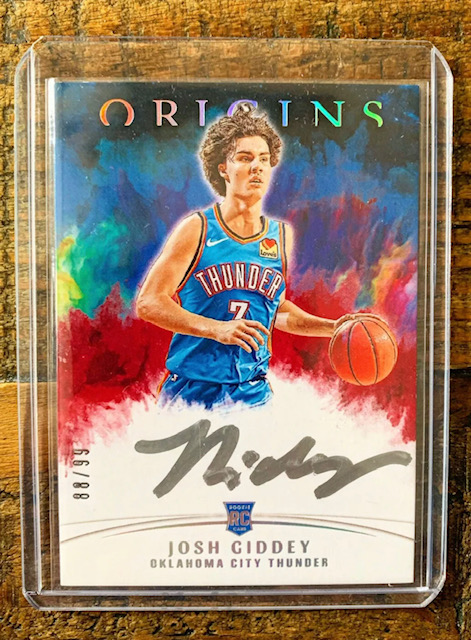 Photo of a 2021 Josh Giddey Origins Auto Rookie Card