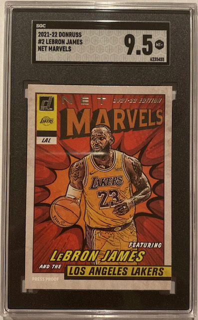 Photo of a 2021 Lebron James Donruss Net Marvels Card