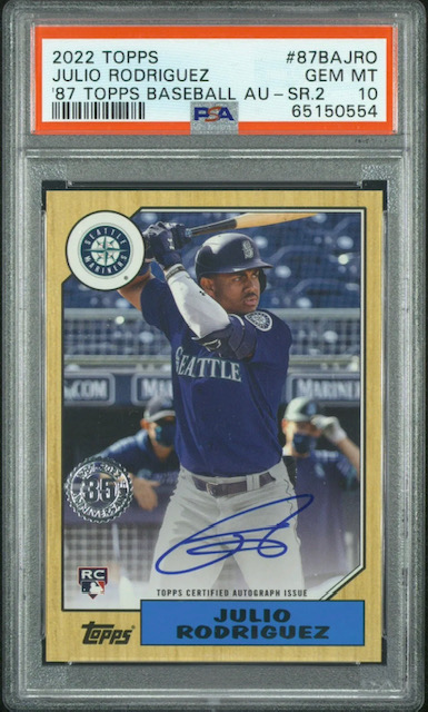 Photo of a 2022 Julio Rodriguez Topps 1987 35th Anniversary Rookie Card