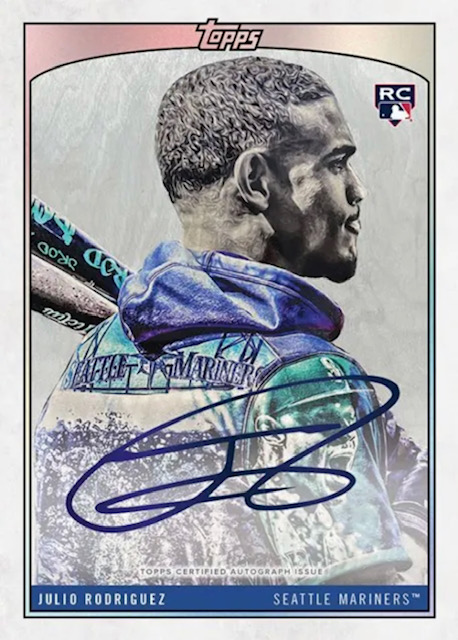 Photo of a 2022 Julio Rodriguez Topps x Lauren Taylor Rookie Card