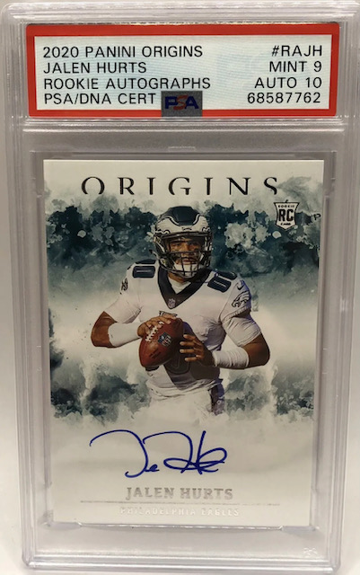 Photo of a 2020 Jalen Hurts Origins rookie card